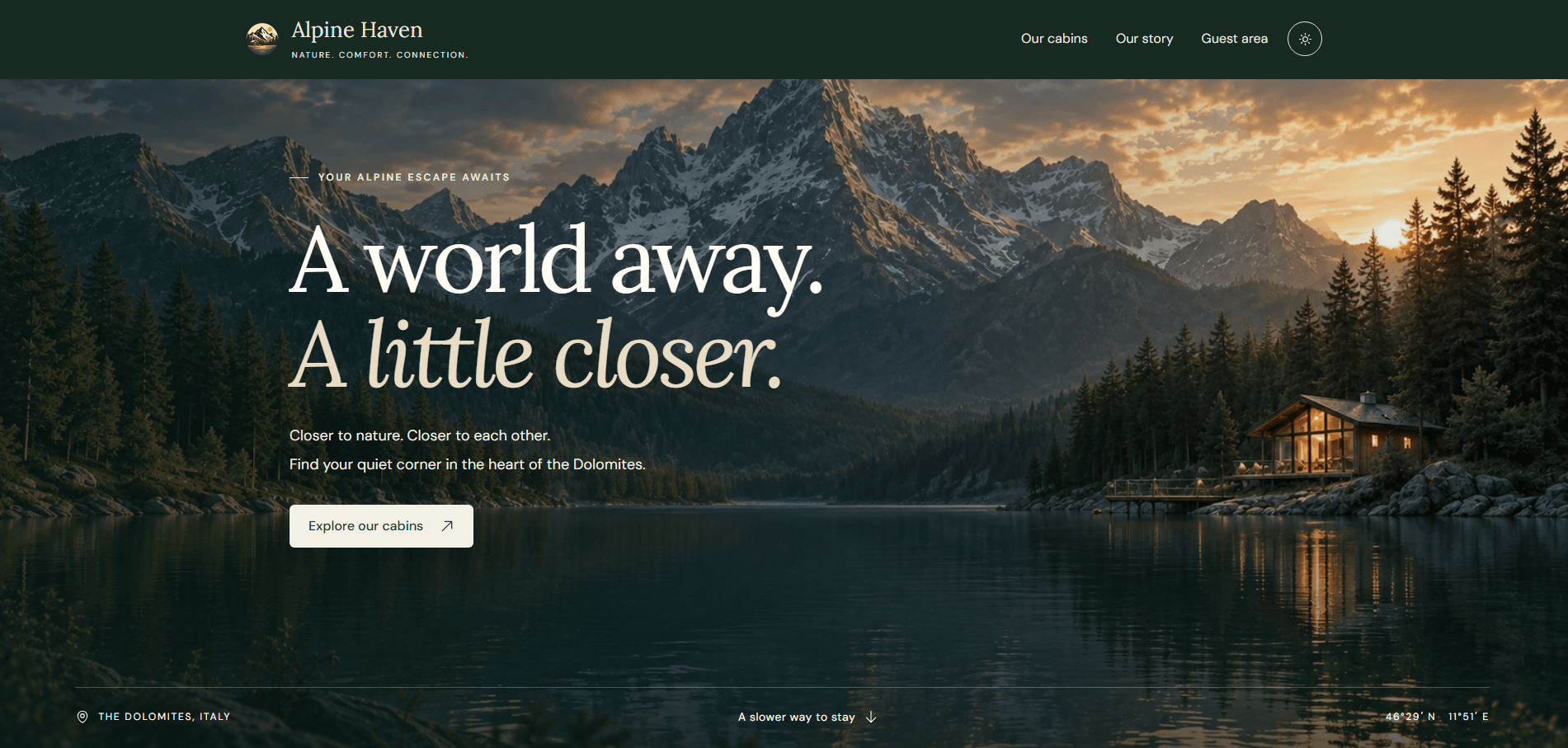 Screenshot of Alpine Haven project